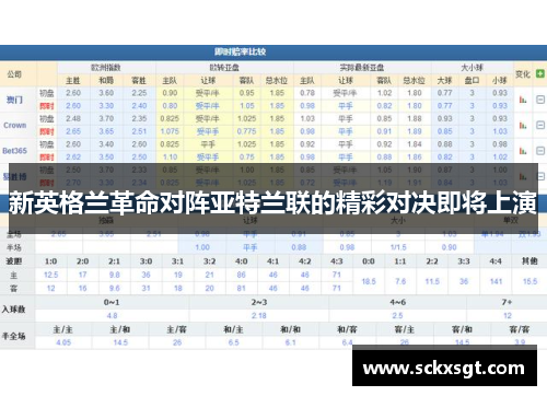 新英格兰革命对阵亚特兰联的精彩对决即将上演